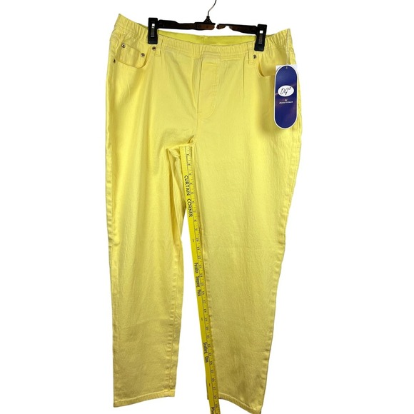 NWT DG2 Diane Gilman Pull On Pants, Yellow, Size XL - Picture 5 of 9